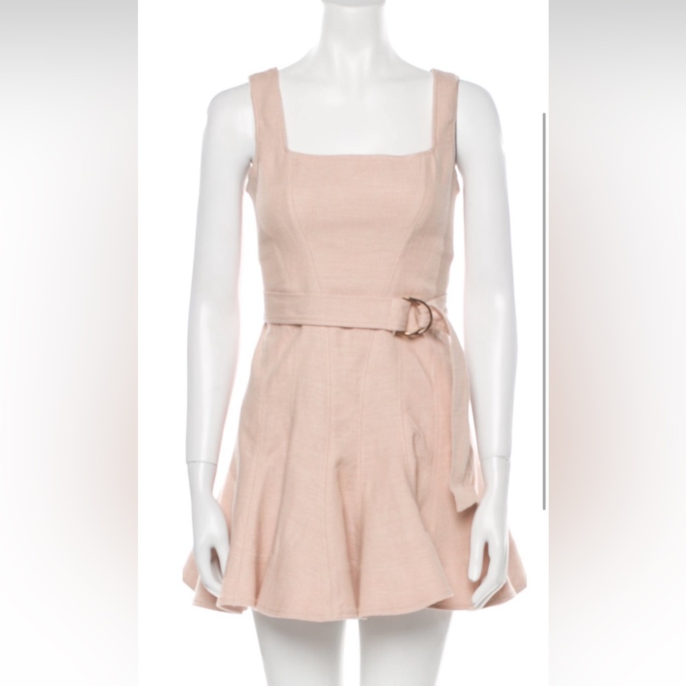 Acler Blush Pink Pleated Sleeveless Dress with Belt